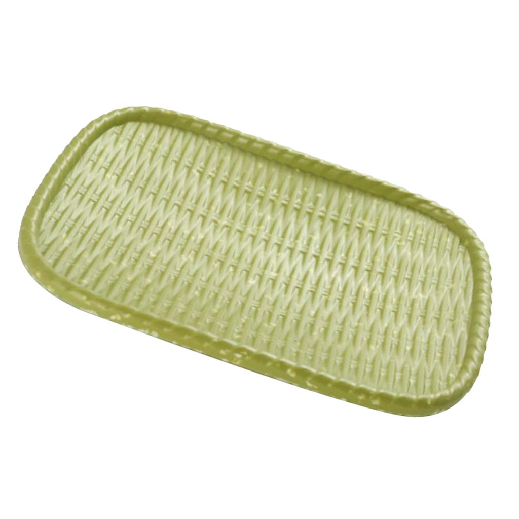 Imitation bamboo woven melamine tableware Oval Food Bread Basket Green