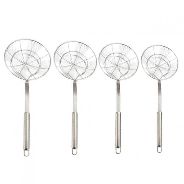 2-tlg. Edelstahl Siebkellen Set - Grob & Feinmaschig Für Küche & Kochen