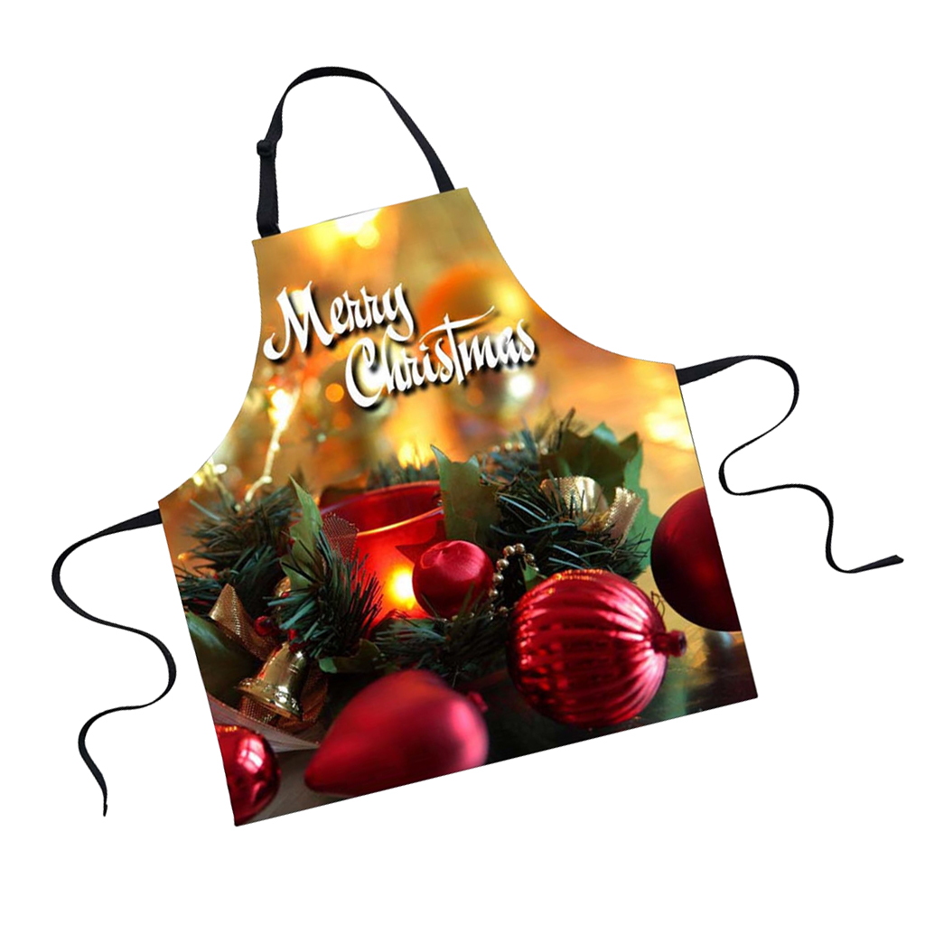 Chistmas Kitchen Apron with Pockets Ties Chef's Apron Cooking heart