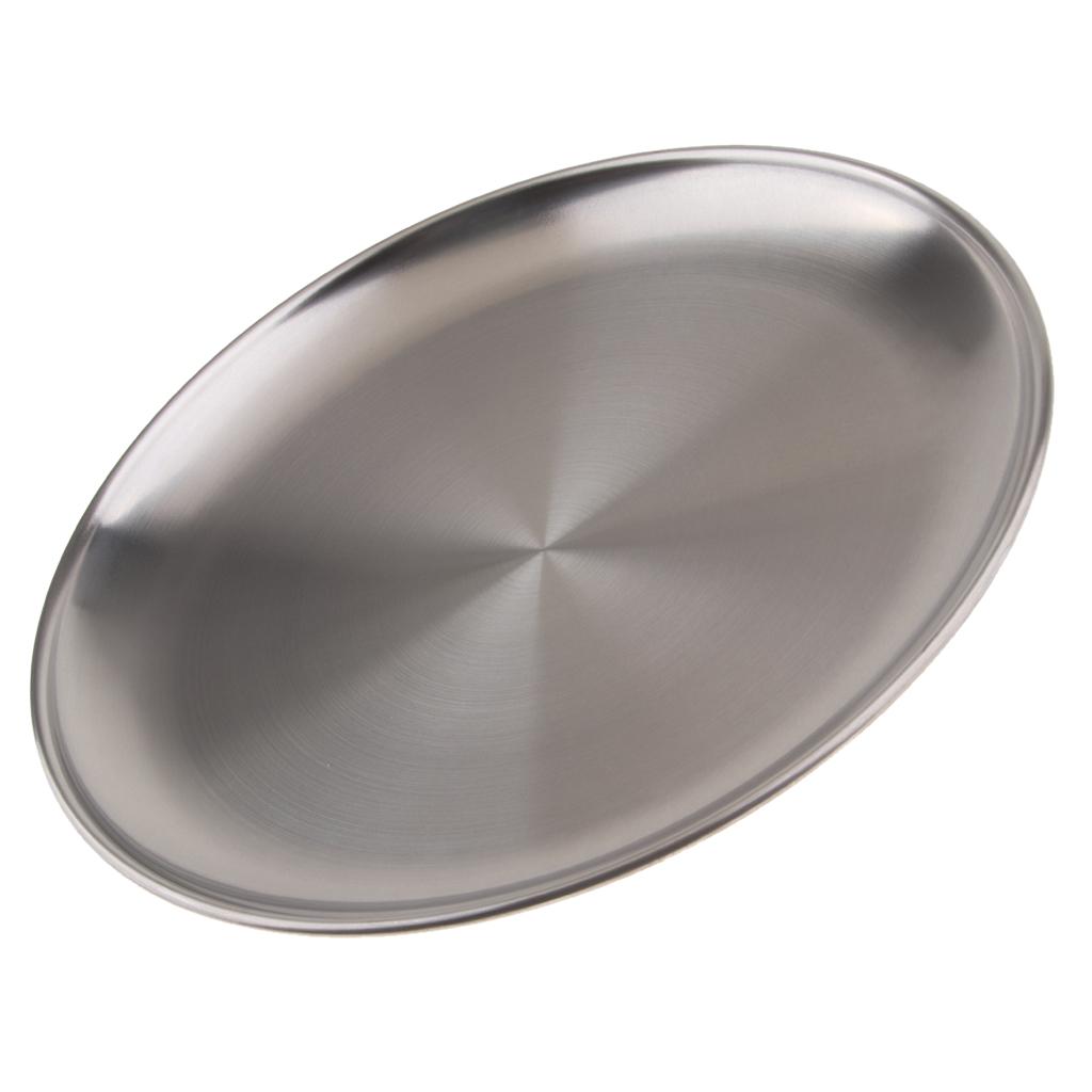  stainless steel shallow dish barbecue plate fruit plate dinner plate 14cm