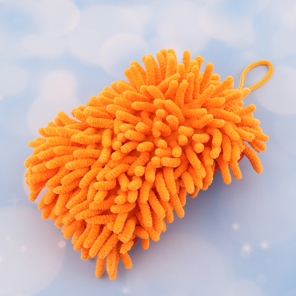 Microfiber Hanging Towels Drying Wash Buffing Polishing Towel Cloth orange