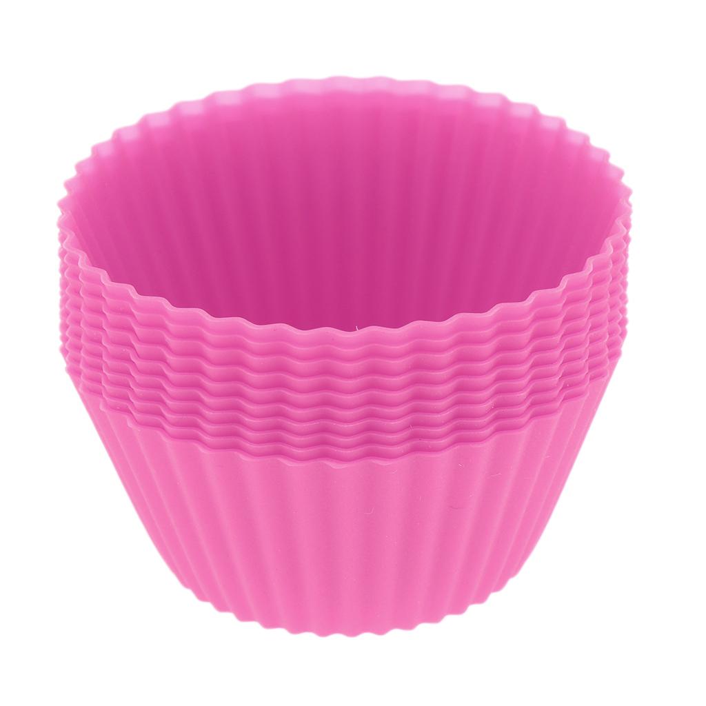 Silicone Muffin Cup Round 7cm Cake Cup Small Cake Mould Rose Red
