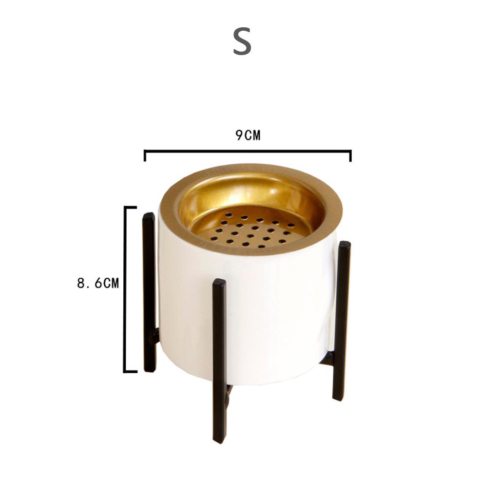 Ceramic Incense Burner Censer with Bracket Gasket Home Deco Black Bracket-S