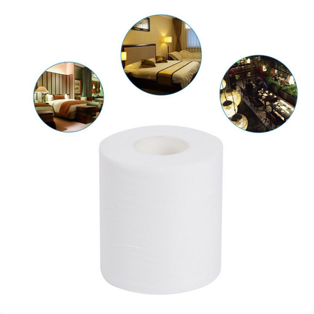 Home Hotel 4 Ply Bathroom Toilet Paper Bulk Roll Wood Pulp Bath Tissue White