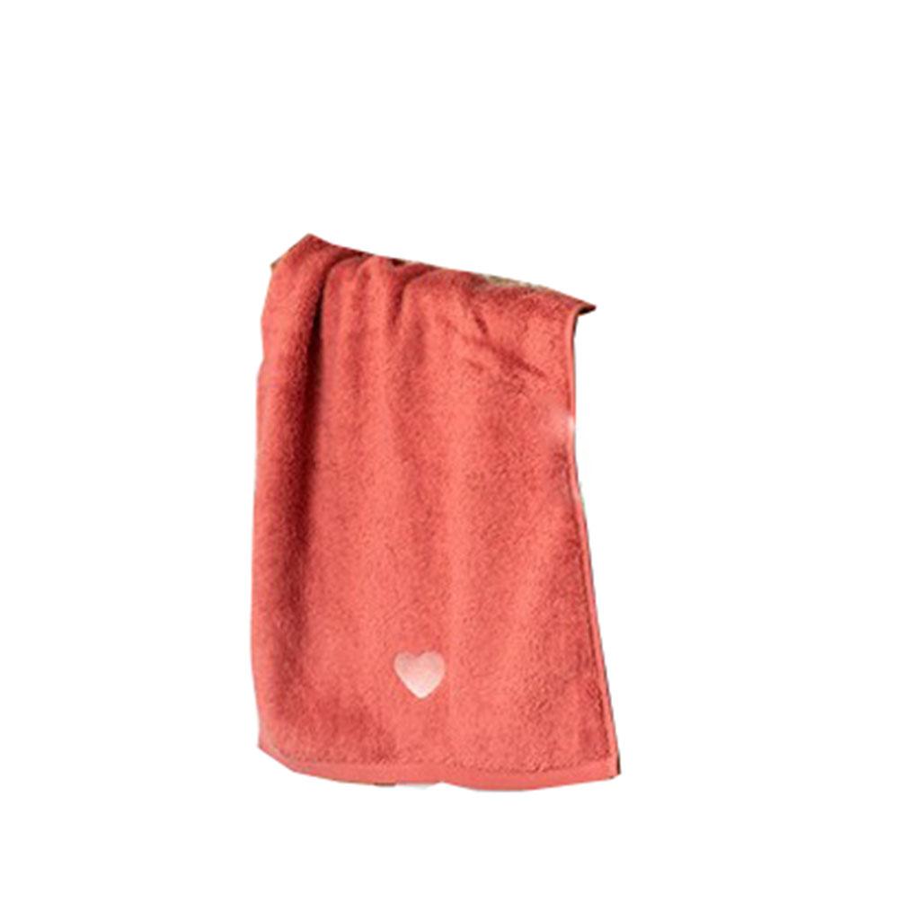 Small Fresh Love Heart Embroidery Pure Cotton Towel Bath Towel Red