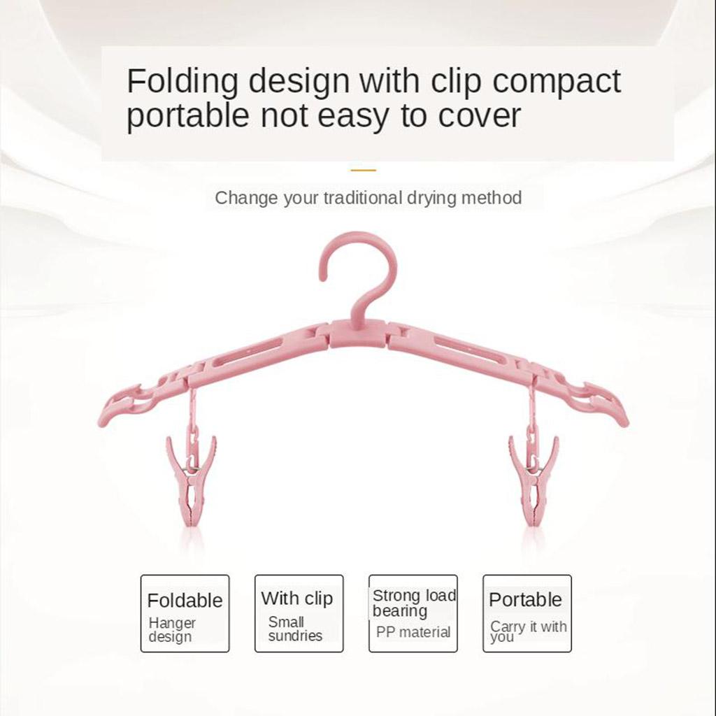 Mini Travel Folding Clothes Hanger Non-slip Underwear Clip Drying Rack 4