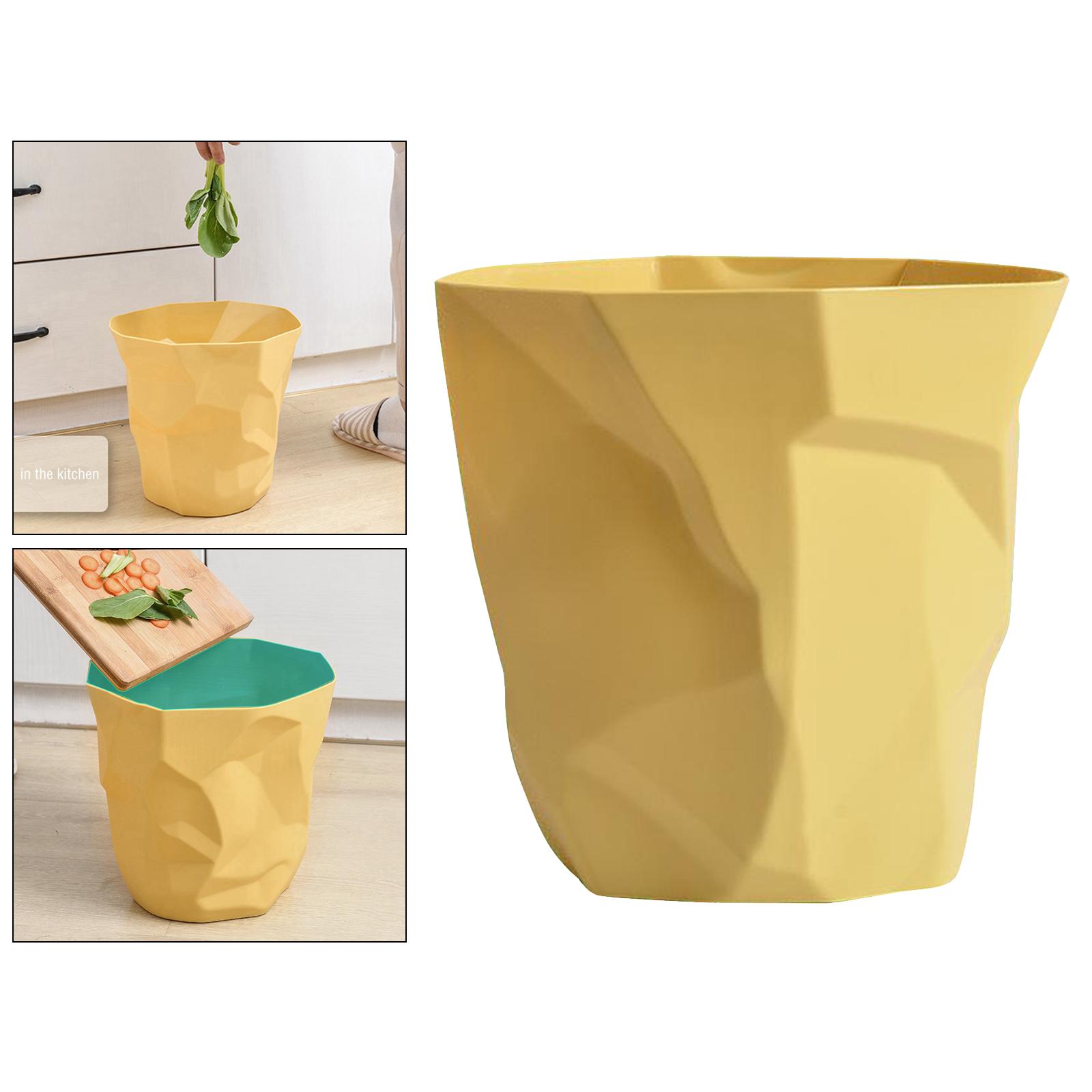 Nordic Style PP Trash Can Wastepaper Recycling Wastebasket Yellow Big