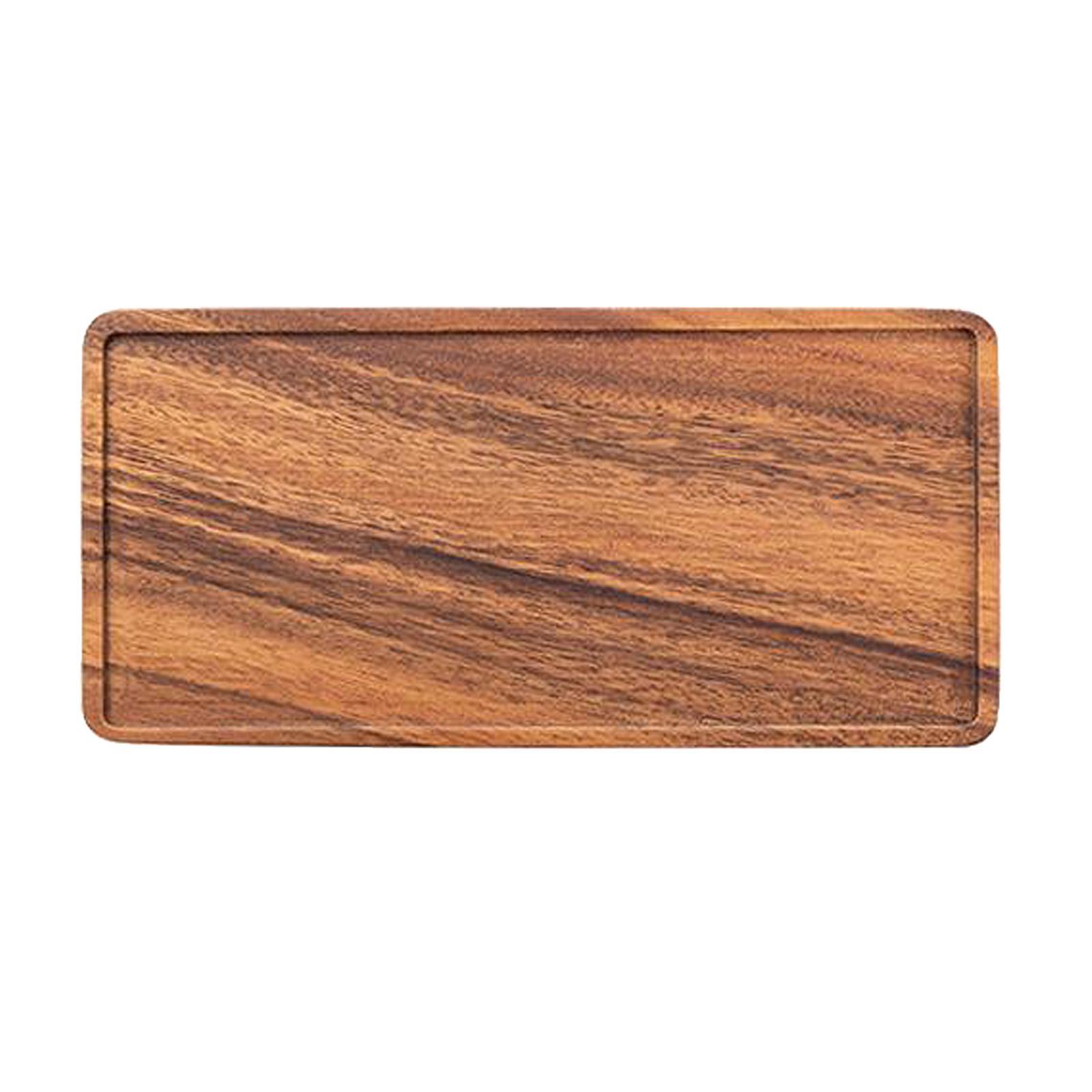 2x Wooden Large Serving Tray Rectangular Coffee Dinner Food Trays 