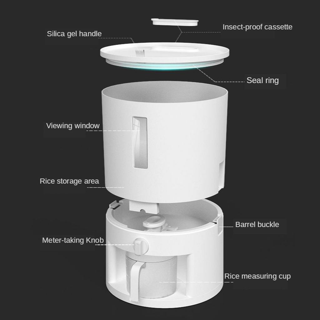 6KG Rice Storage Container Cereal Cereal Container Bin Moisture-proof White