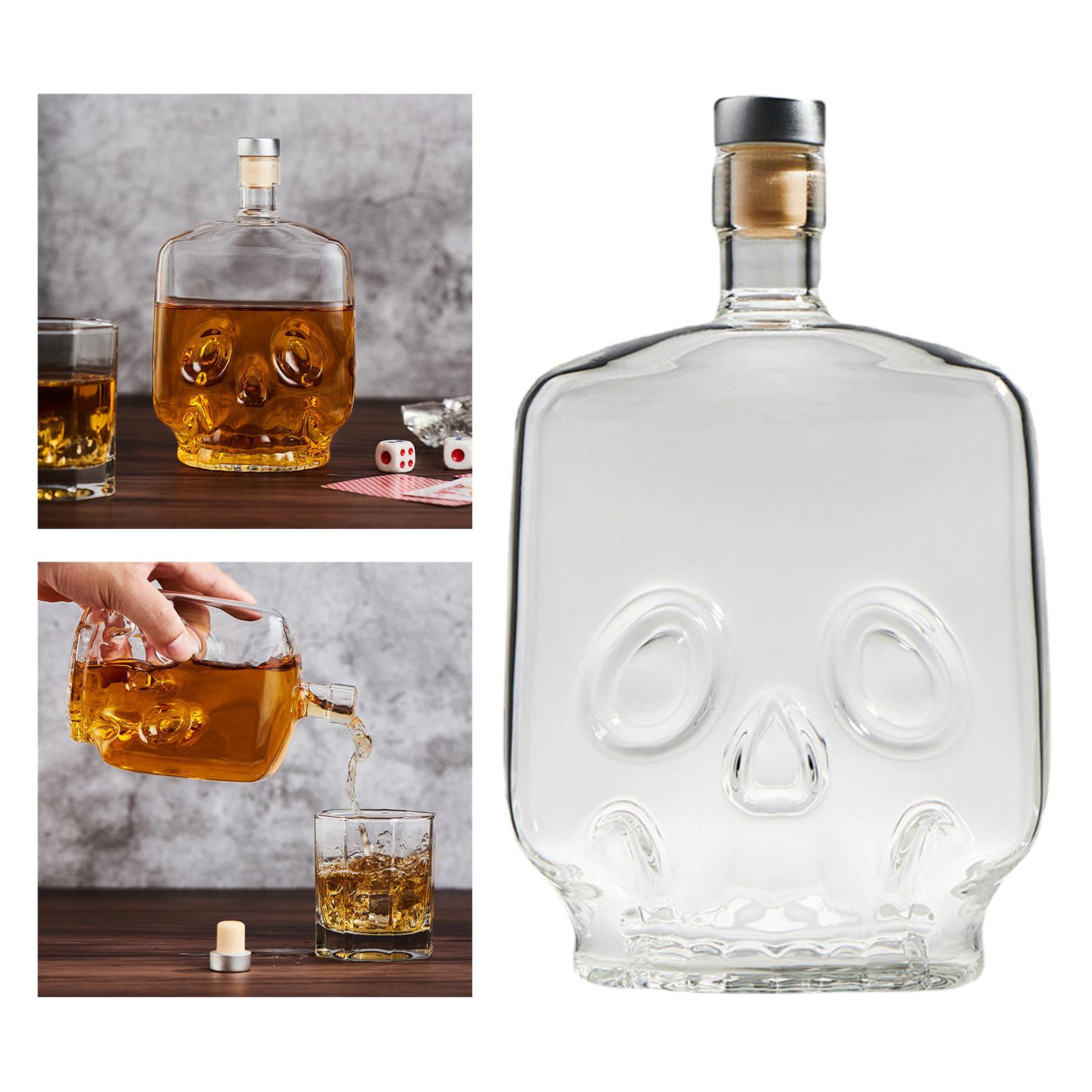Clear Skull Liquor Decanter with Stopper Multi-Purpose Decanters