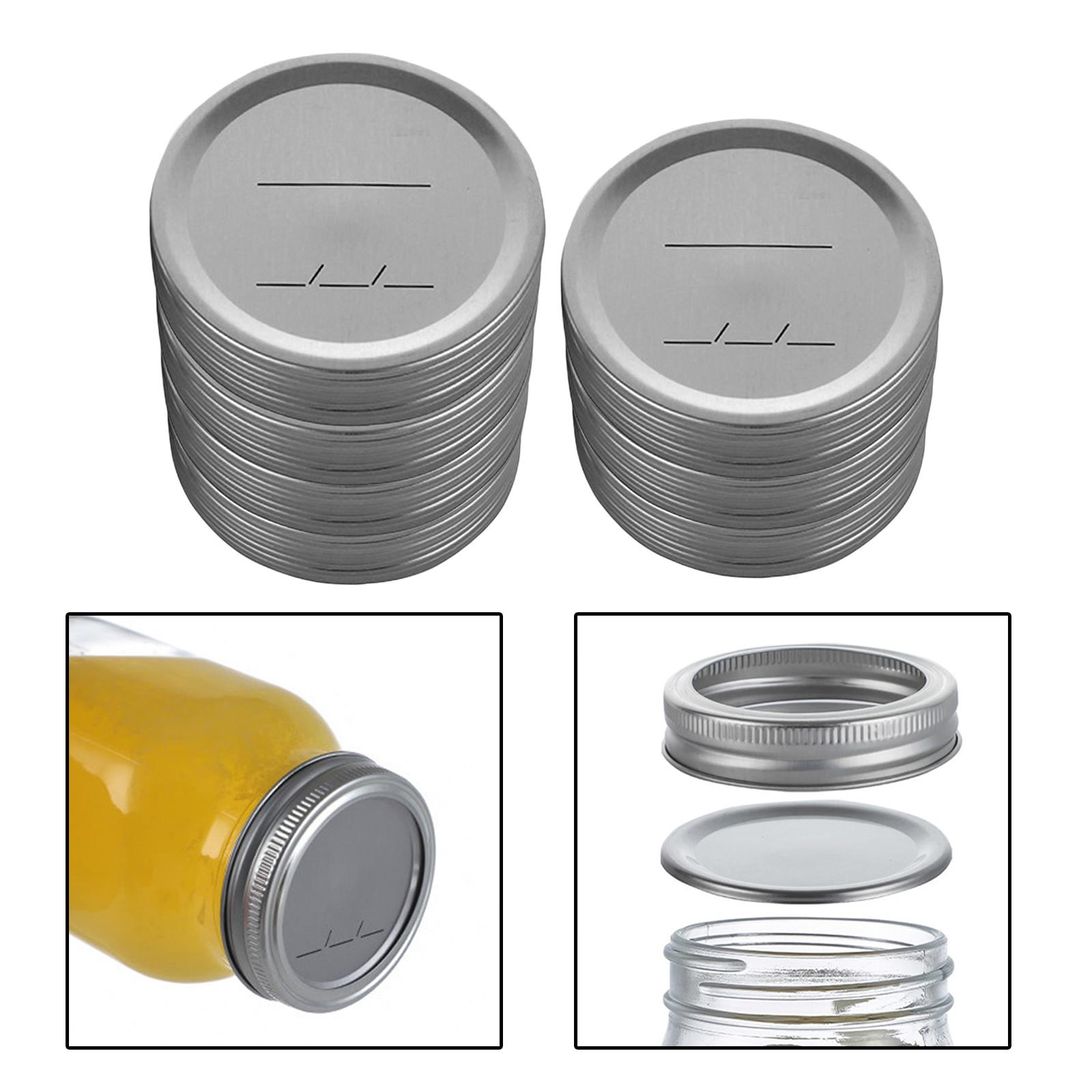 Canning Lids Canning Jar Caps Pickled Food Organizer  Silver 70mm 70pcs