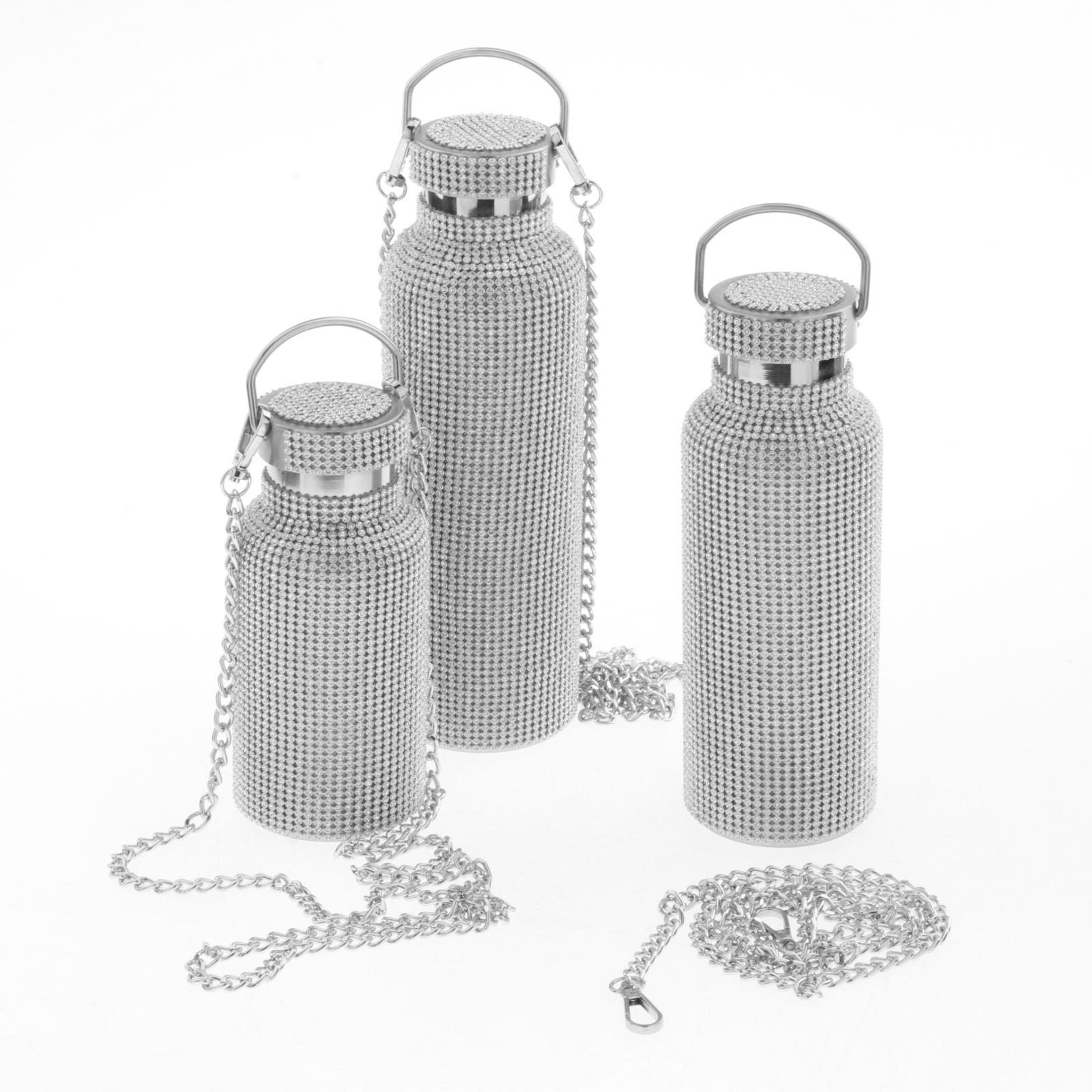 Portable Thermal Water Bottle Stainless Steel Bling for Women 350ML