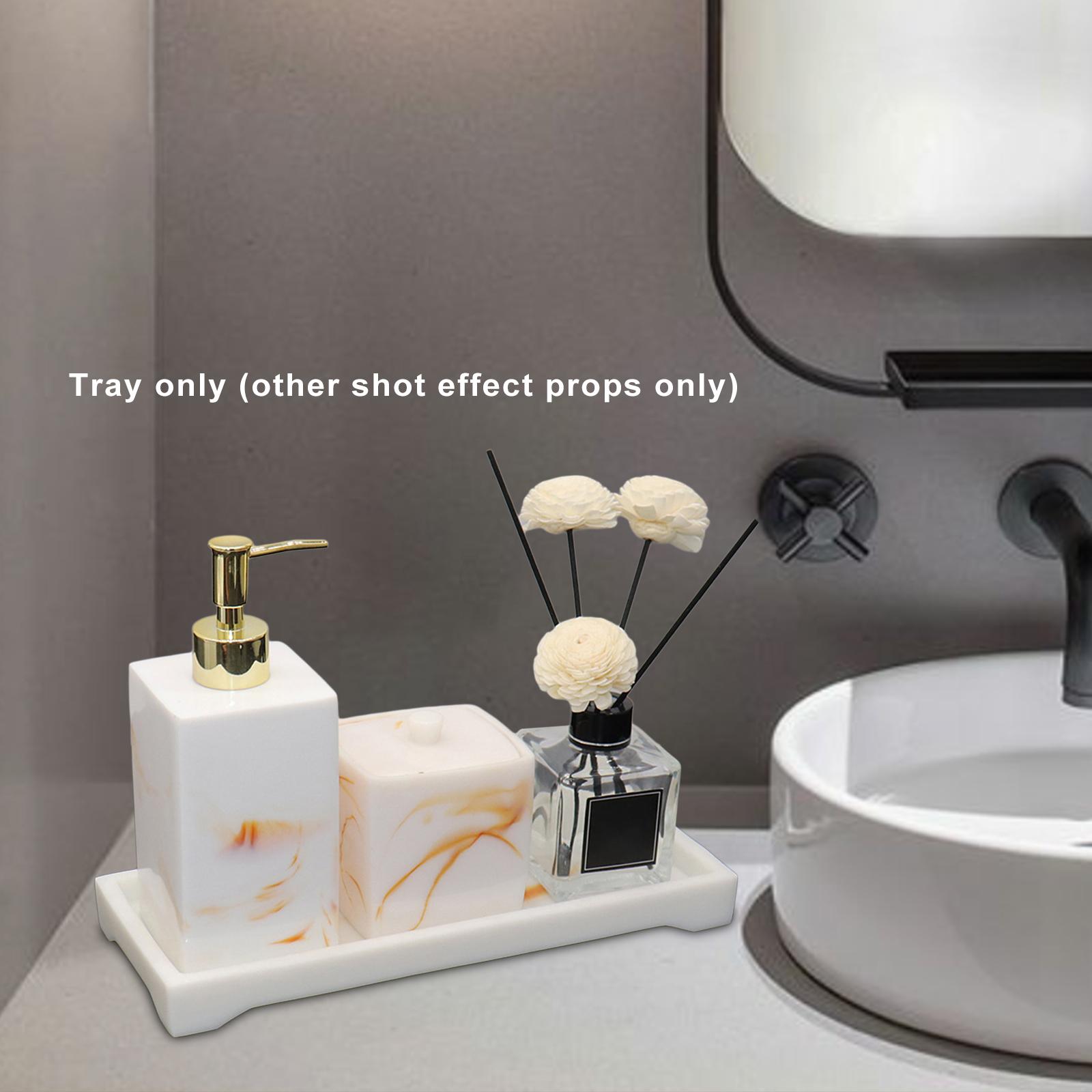 Luxury Vanity Tray Jewelry Dish Plate Holder Perfume Tray White Yellow