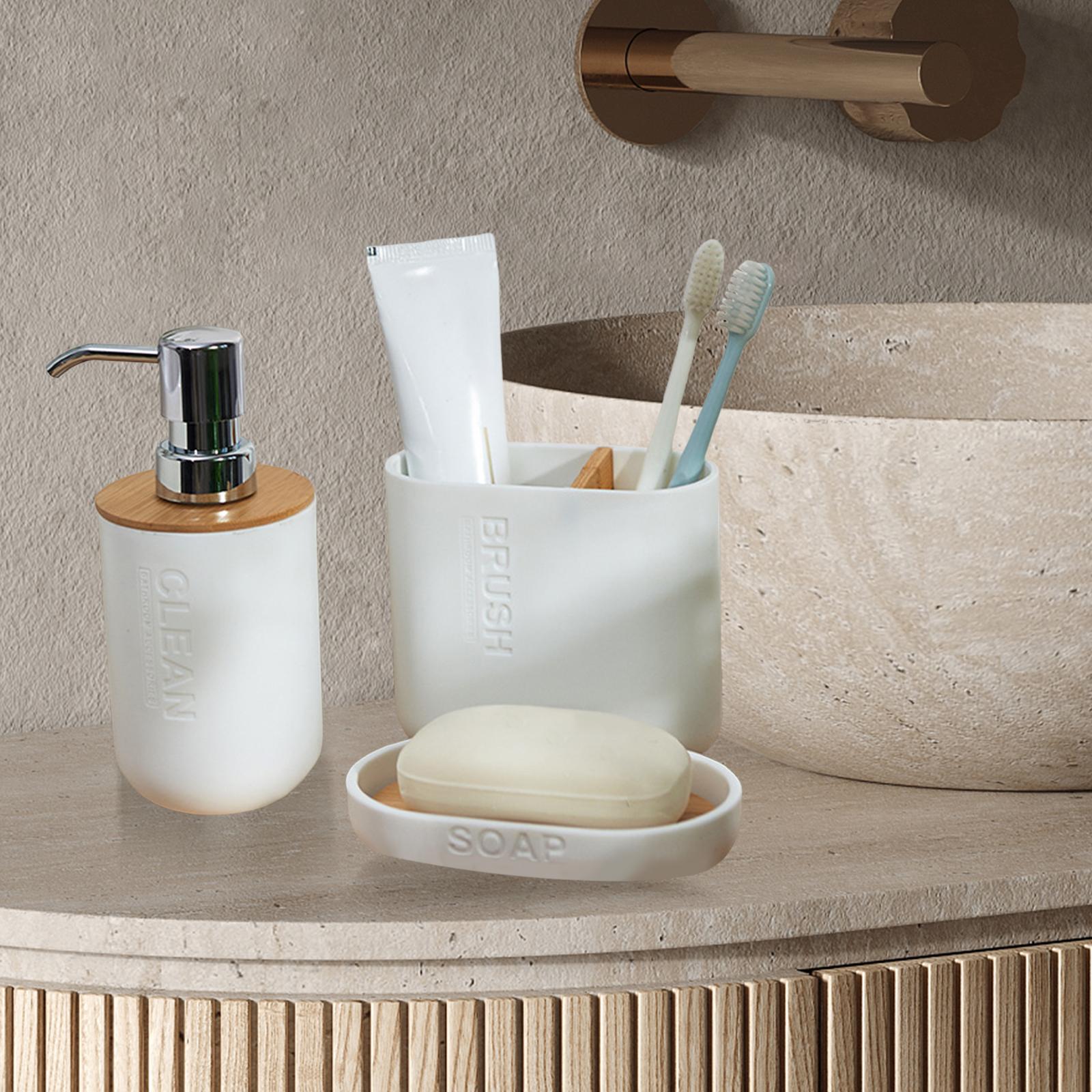 Ceramic Bathroom Accessories Complete Set for Hotel Restroom Apartment 3pcs