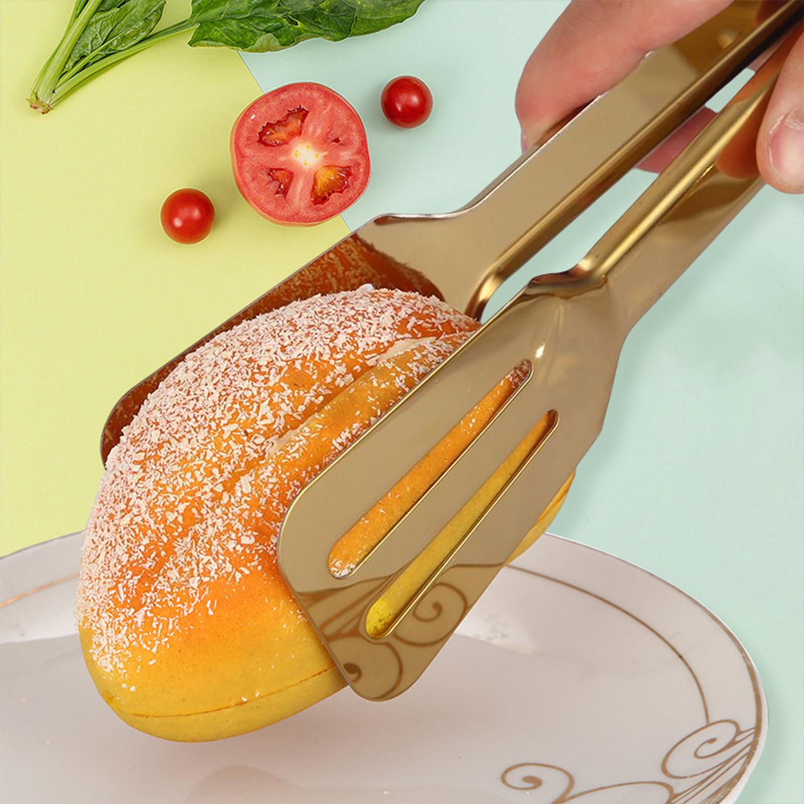 Kitchen Tongs Stainless Steel Salad Tongs for Vegetables Barbecue Style A