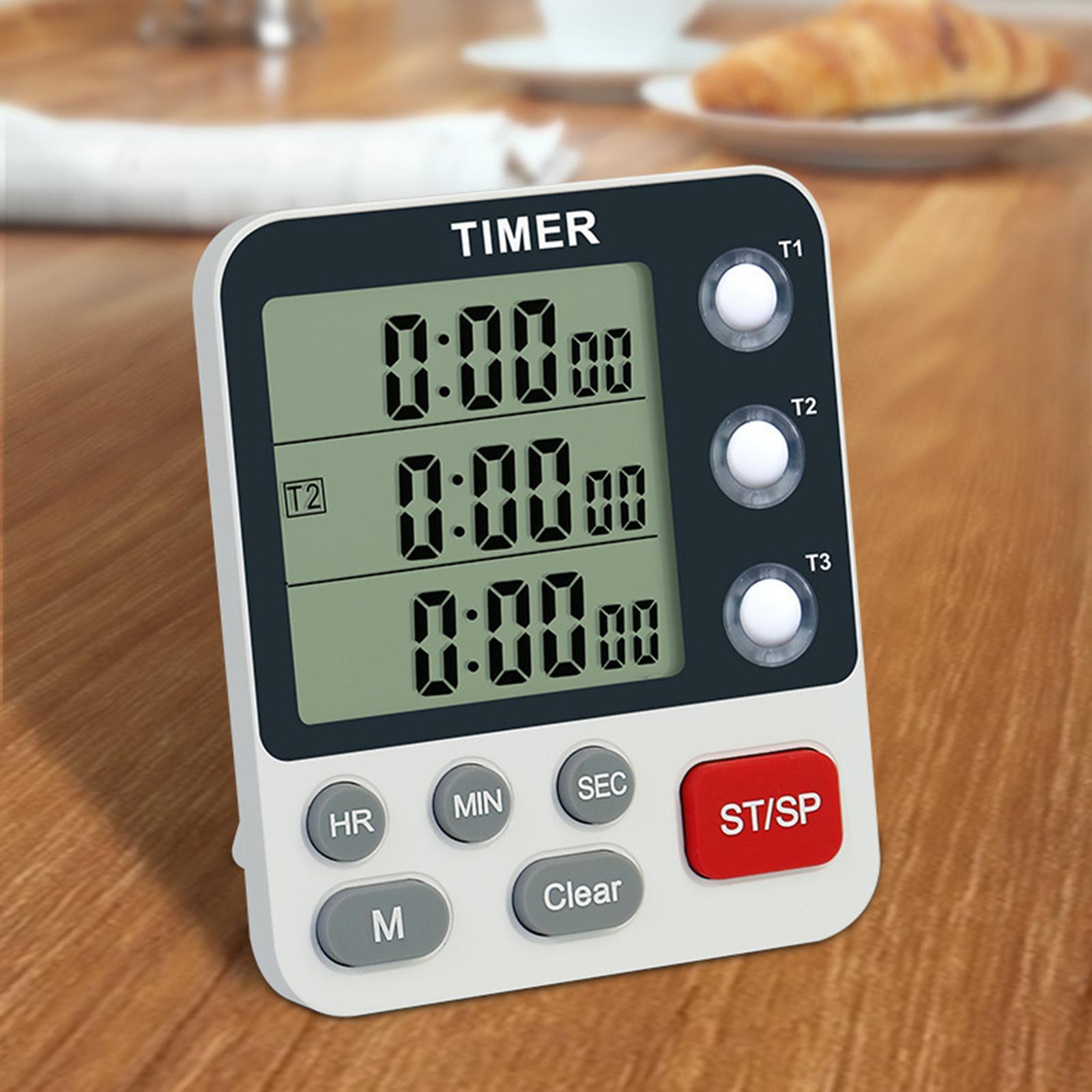 Digital Timer Three Channels Experiment Reminder Simple for Cooking Baking