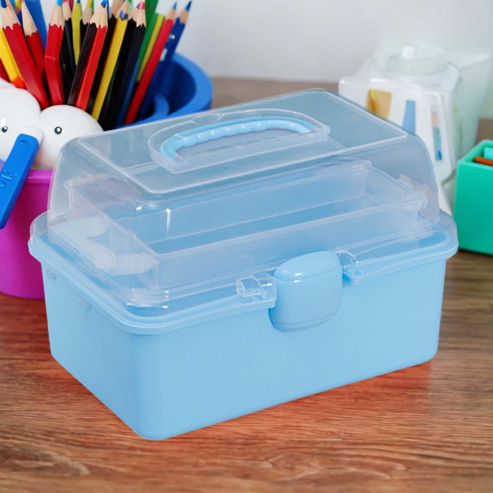 Organiser Storage Case Home Organization Multifunctional Clear Storage Boxes Blue