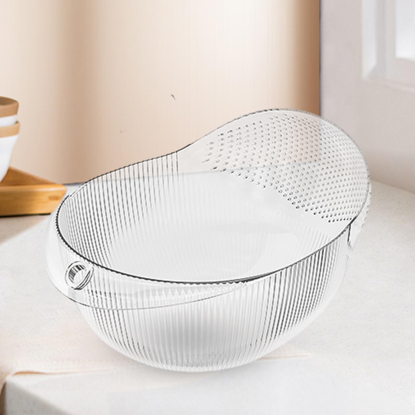 Drain Basket Multifunctional Drainer for Fruits Vegetables Kitchen Household White