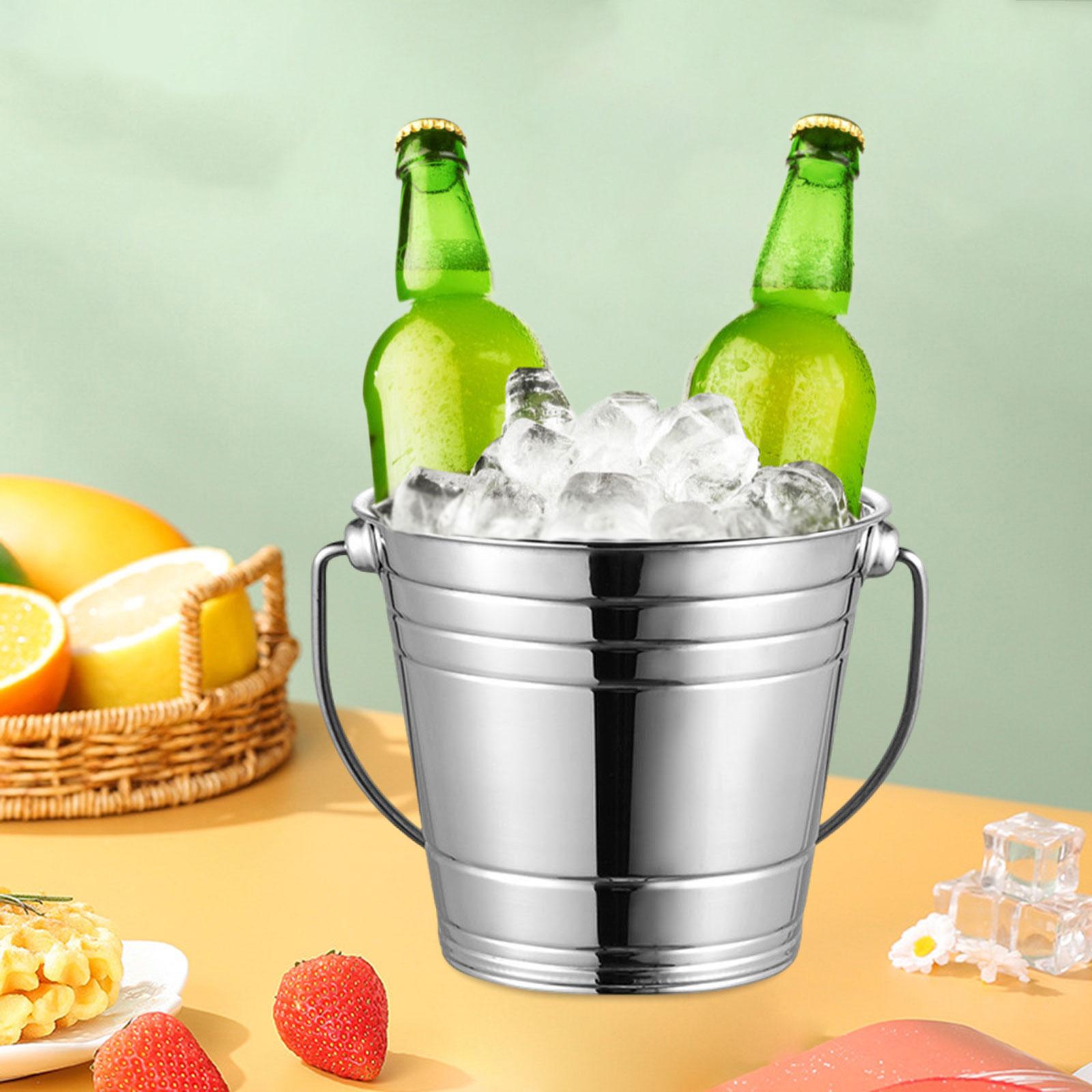 Stainless Steel Ice Bucket Multiuse for Family Gatherings Restaurant Parties 1500ML