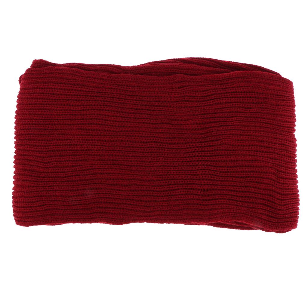 Parent-child Winter Knit Hooded Scarf Headscarf Neck Warmer Hoodie Hat Red