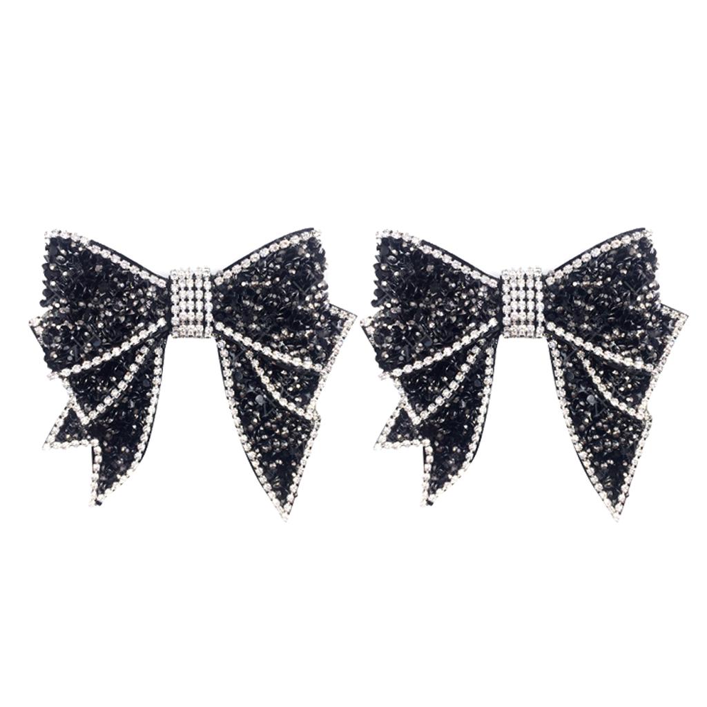 1 Pair Rhinestone Bowknot Crystal Shoe Charm Shoe Applique DIY Shoes Craft