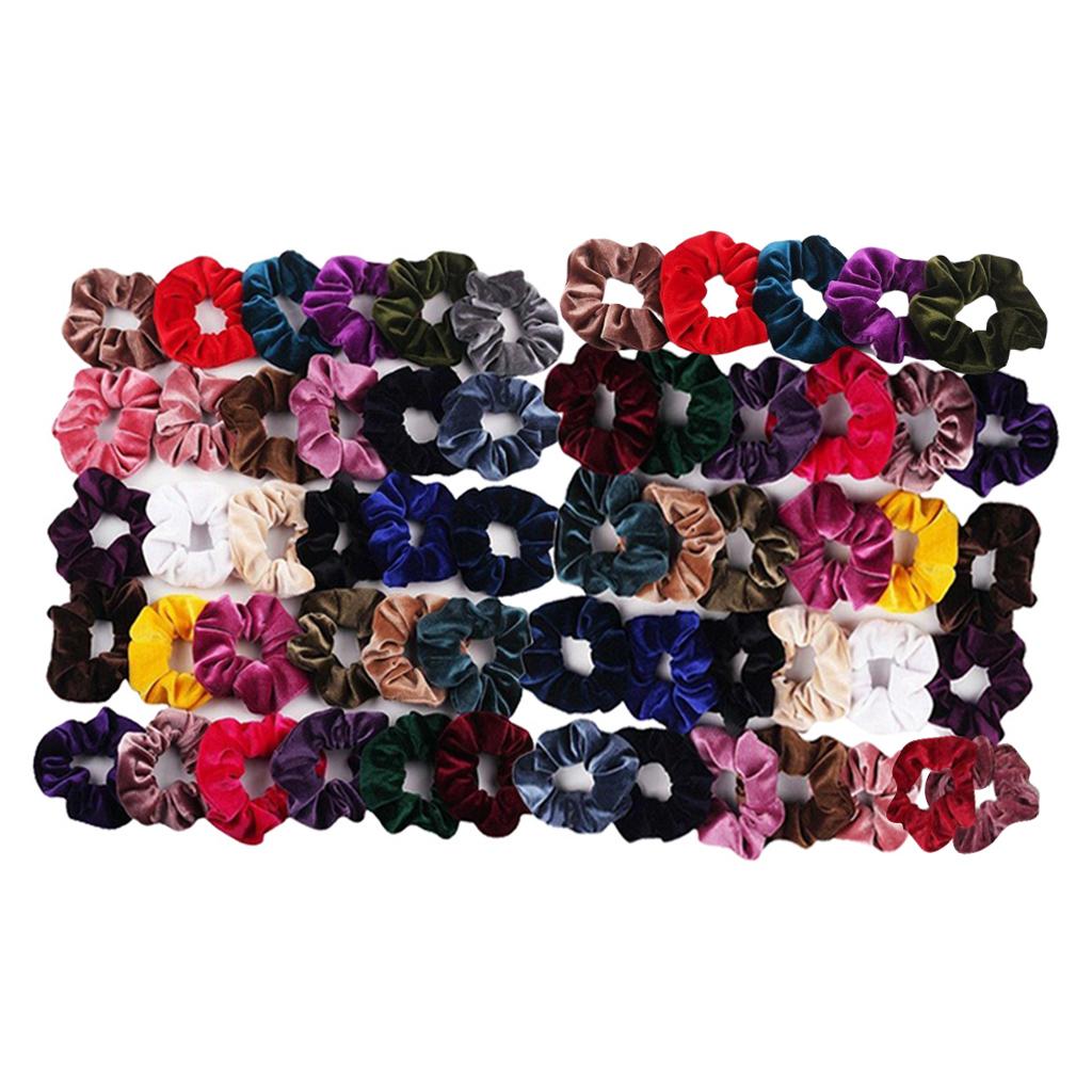 60 Pieces Hair Scrunchies Velvet Elastic Hair Bands Scrunchy Hair Ties Ropes