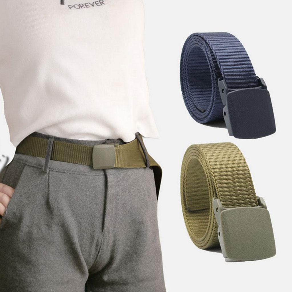 Outdoor Breathable Men Nylon Waist Belt Slide Buckle Green