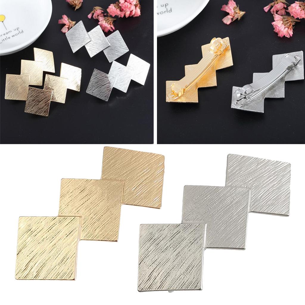 Metal Automatic French Barrette Large Hair Clip Pin Ponytail Holders Golden