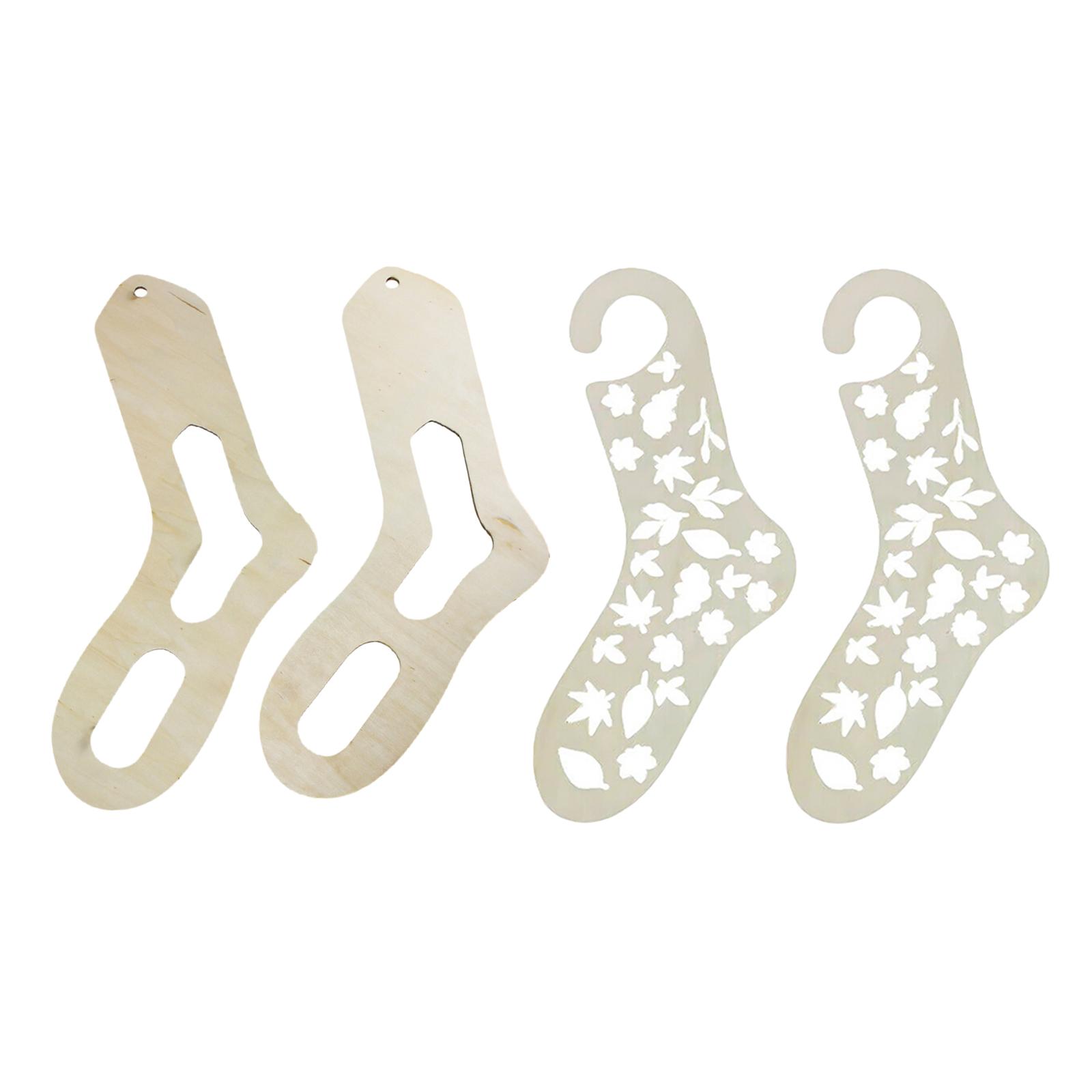 2x2 Pack Wooden Sock Blocker Stretchers Display Handmade Hand Knitting Mold A