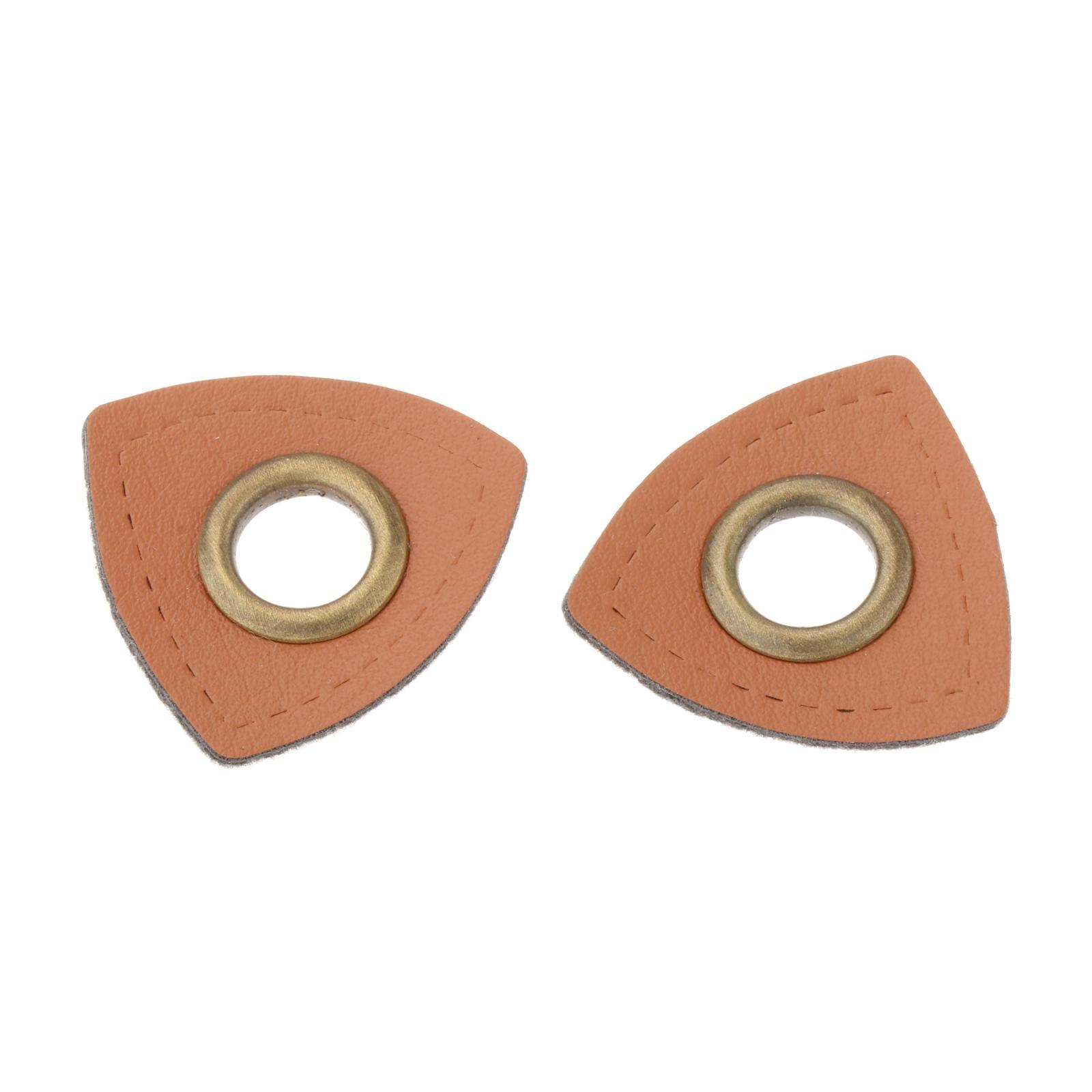 20pcs Badges Patch Labels Eyelets Grommets Sewing Applique Brown Triangle