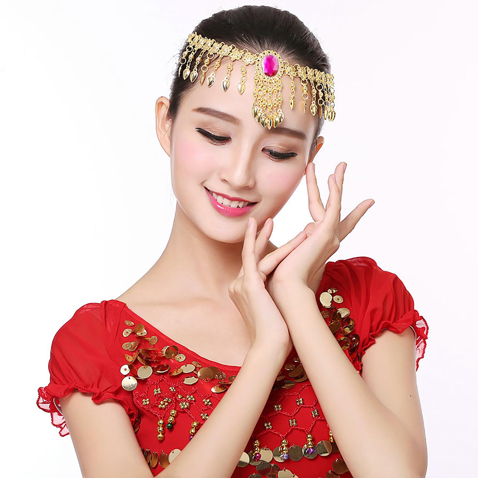 Belly Dance Indian Dancing Headband for Women Girls Purple Golden