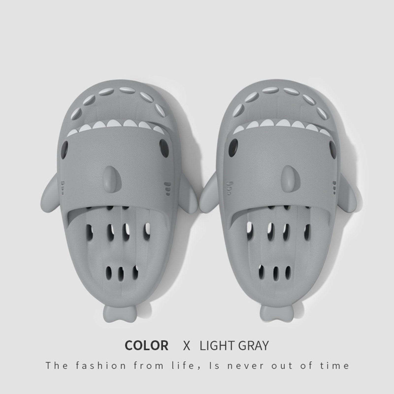 Shark Massage Slippers Non slip Comfy Lightweight Unisex 40-41 Light Grey