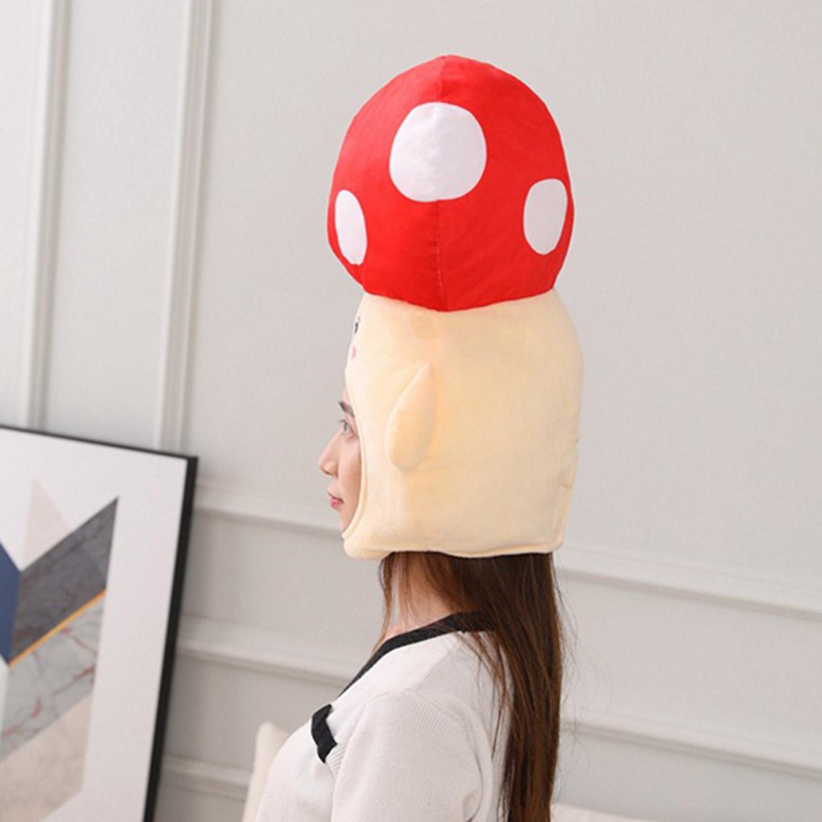 Plush Mushroom Hat Party Hats Cosplay Headwear Headdress Stuffed Toy Selfie