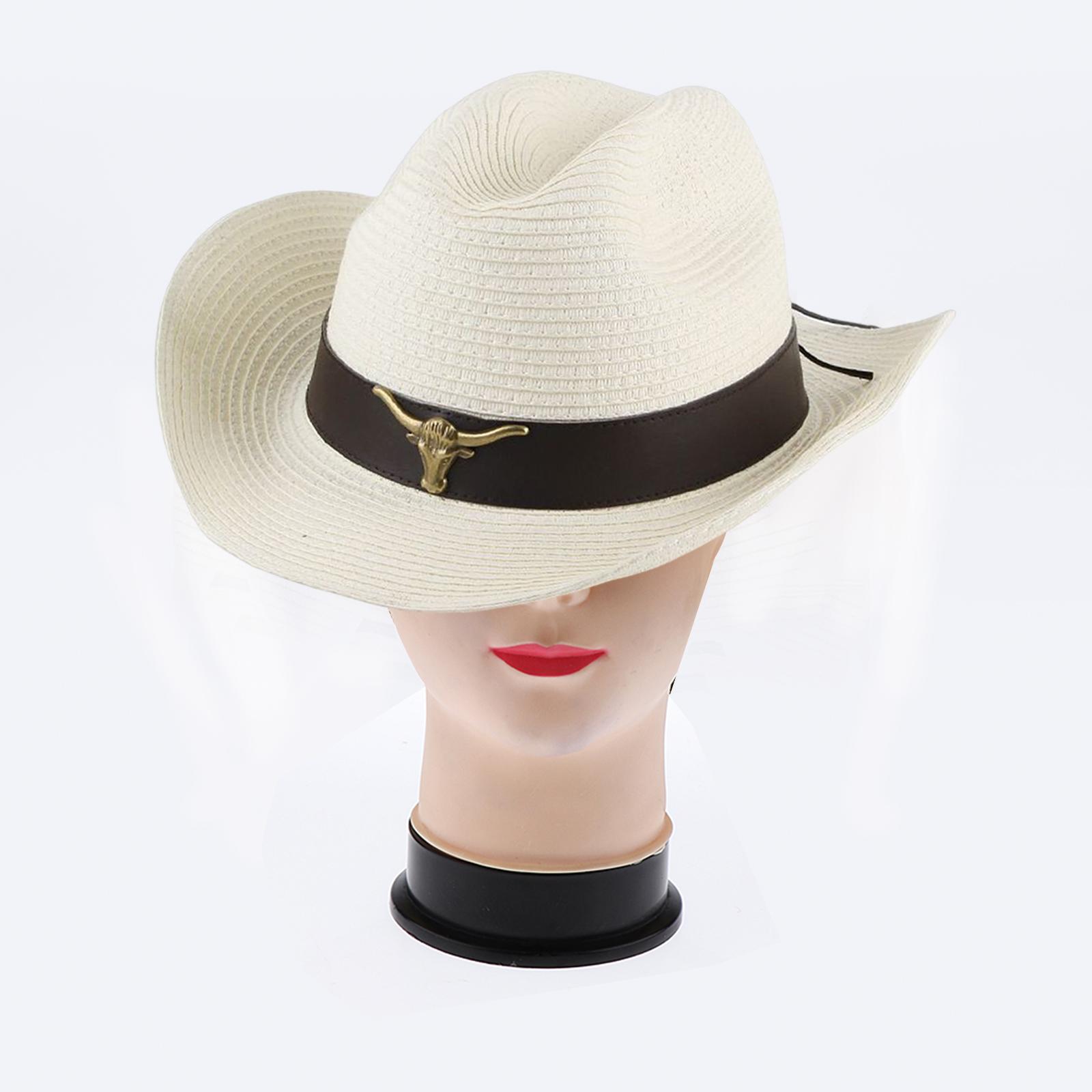 Western Cowboy Hat Wide Brim Sunshade Hat Cowgirl Hat Holiday Beach White 