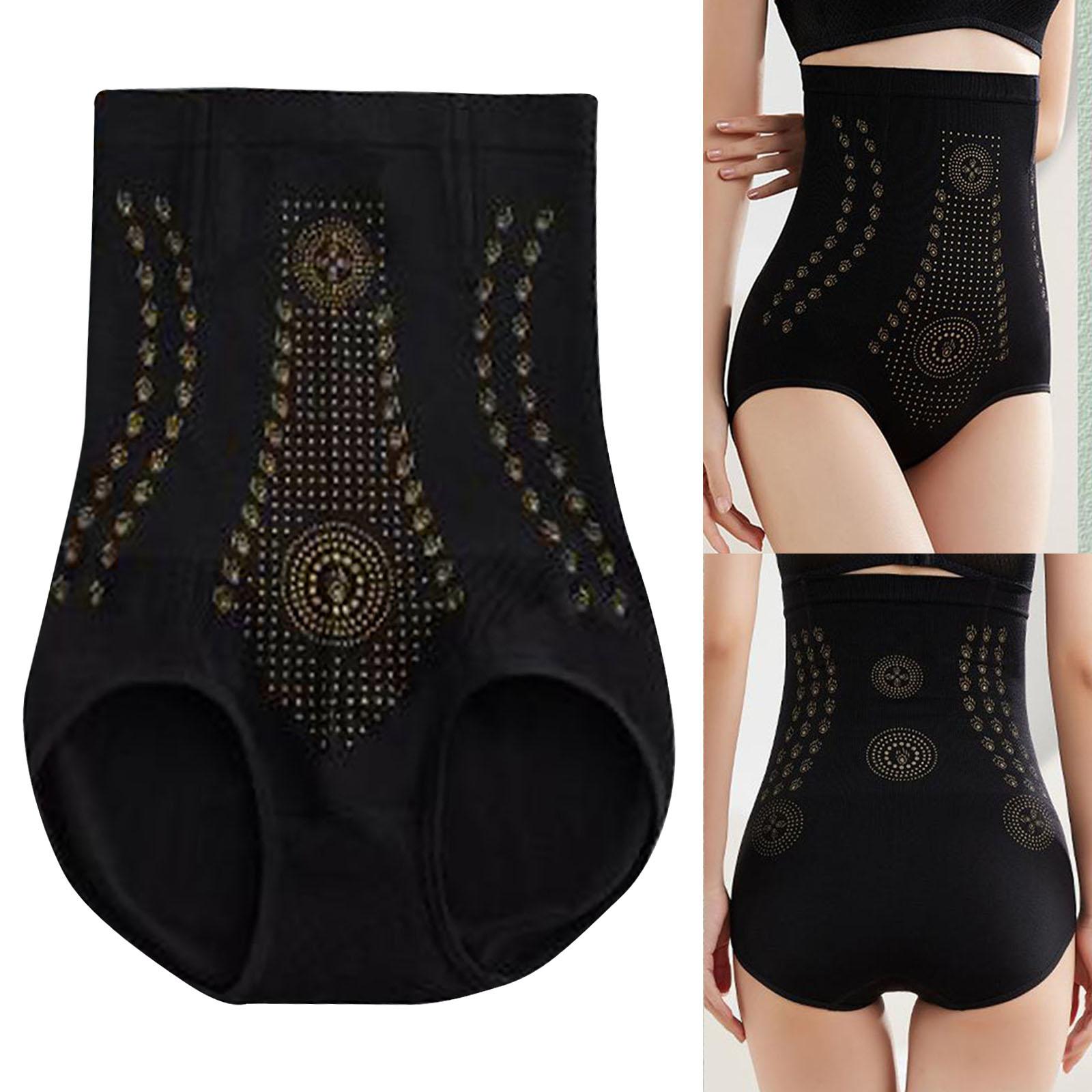 Women High Waist Underwear Knickers Full Coverage Tummy Control Panties Black L