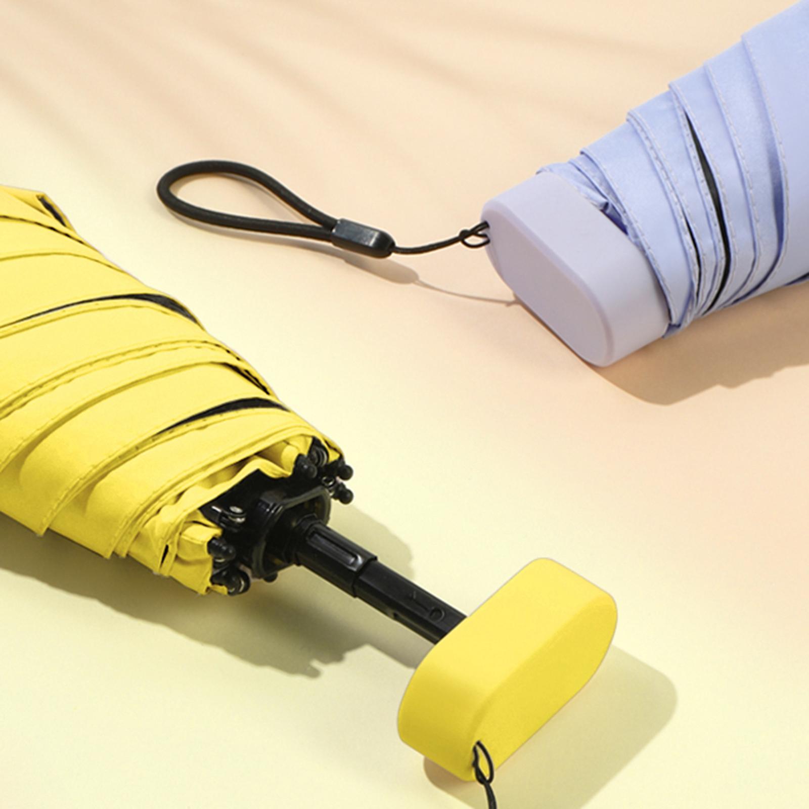 Travel Umbrella Sun Protection Portable Rain Umbrellas Golfing Hiking Riding Yellow