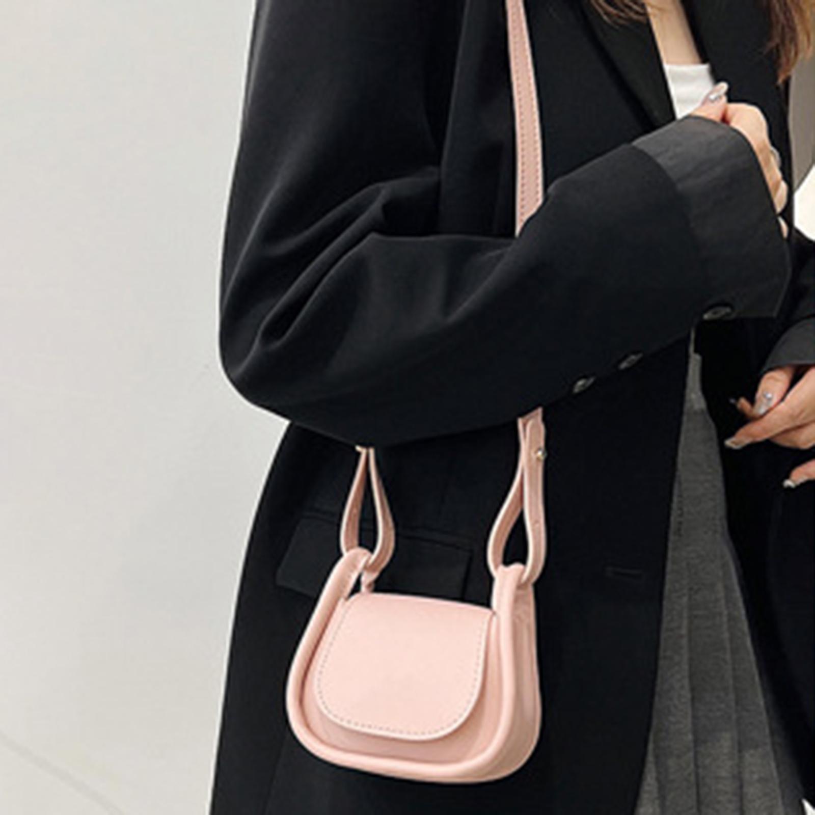 Leather Shoulder Purse Casual Fashion Lightweight Wallet Small Crossbody Bag Light Pink
