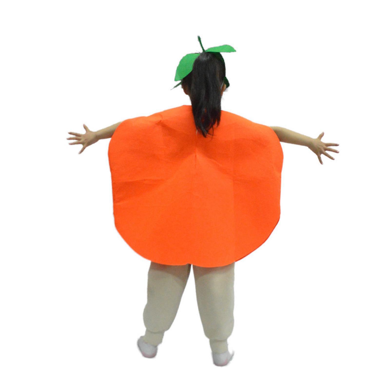 Kids Orange Costume Cute Dress up Outfit for Role Play Themed Party Carnival