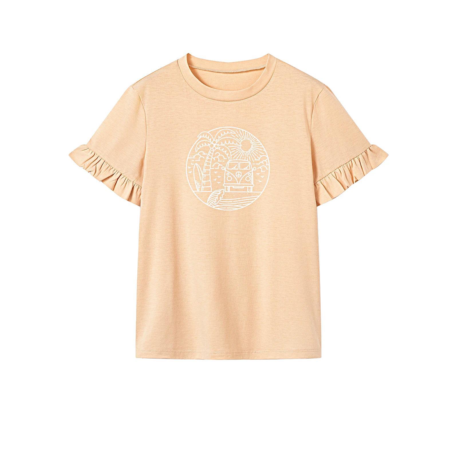T Shirt for Women Summer Fashion Soft Crewneck Shirt for Camping Trip Street S