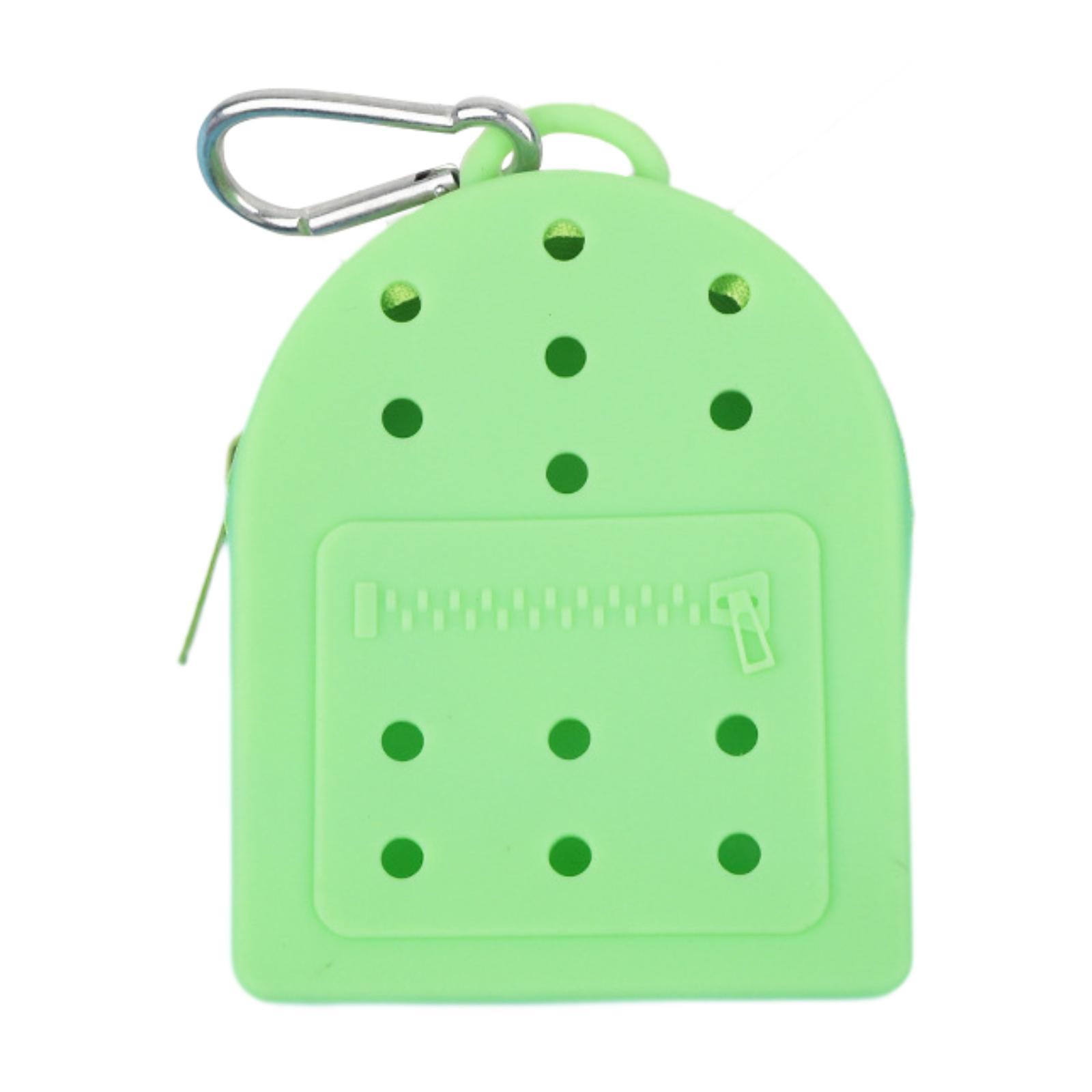 Silicone Wallet Waterproof Zipper Small Storage Bag Lightweight Womens Purse Green
