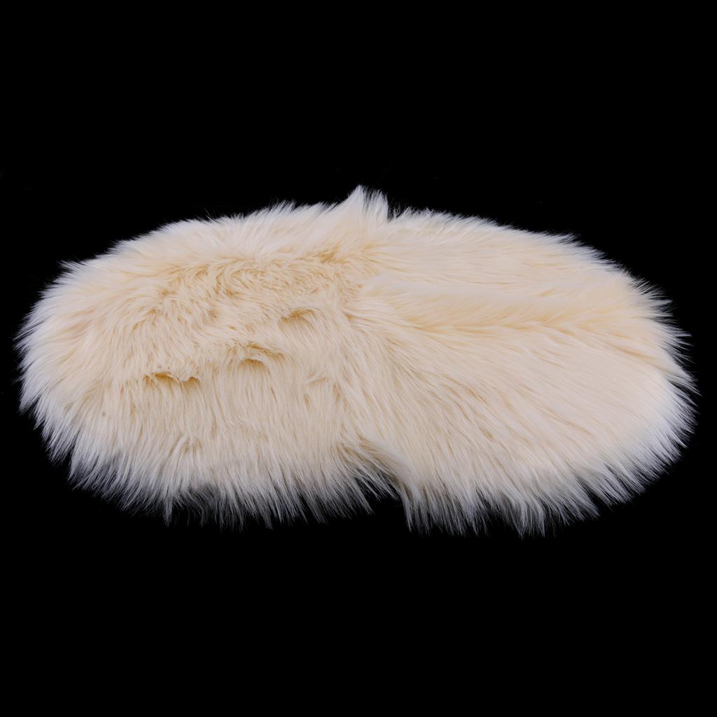 2x Sheepskin  Skin Faux Fur Rug Mat Small Rugs 40x60cm Beige