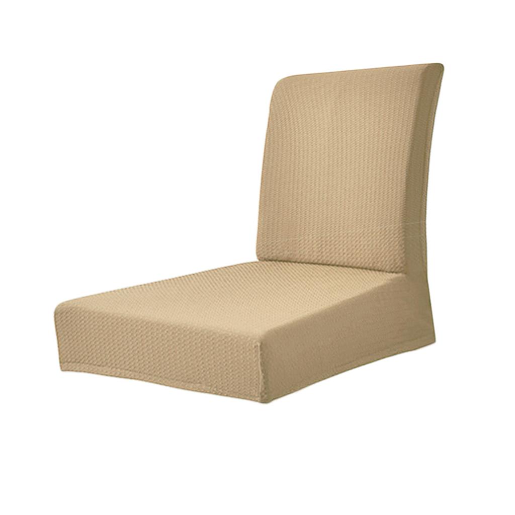 Rural Freshness Elastic Waterproof Low Back Dining Chair Covers Khaki
