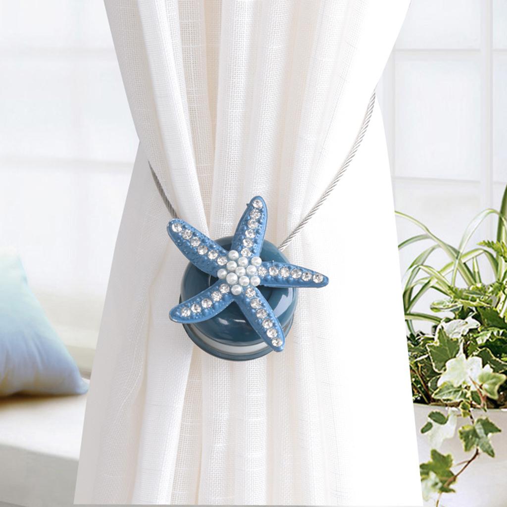 Novelty Starfish Curtain Tiebacks Voile Tie Backs Buckle Clips Holdback Home 
