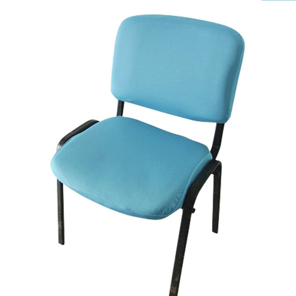 1 Set Split Design Stretchable Office Computer Chair Covers Slipcover Blue