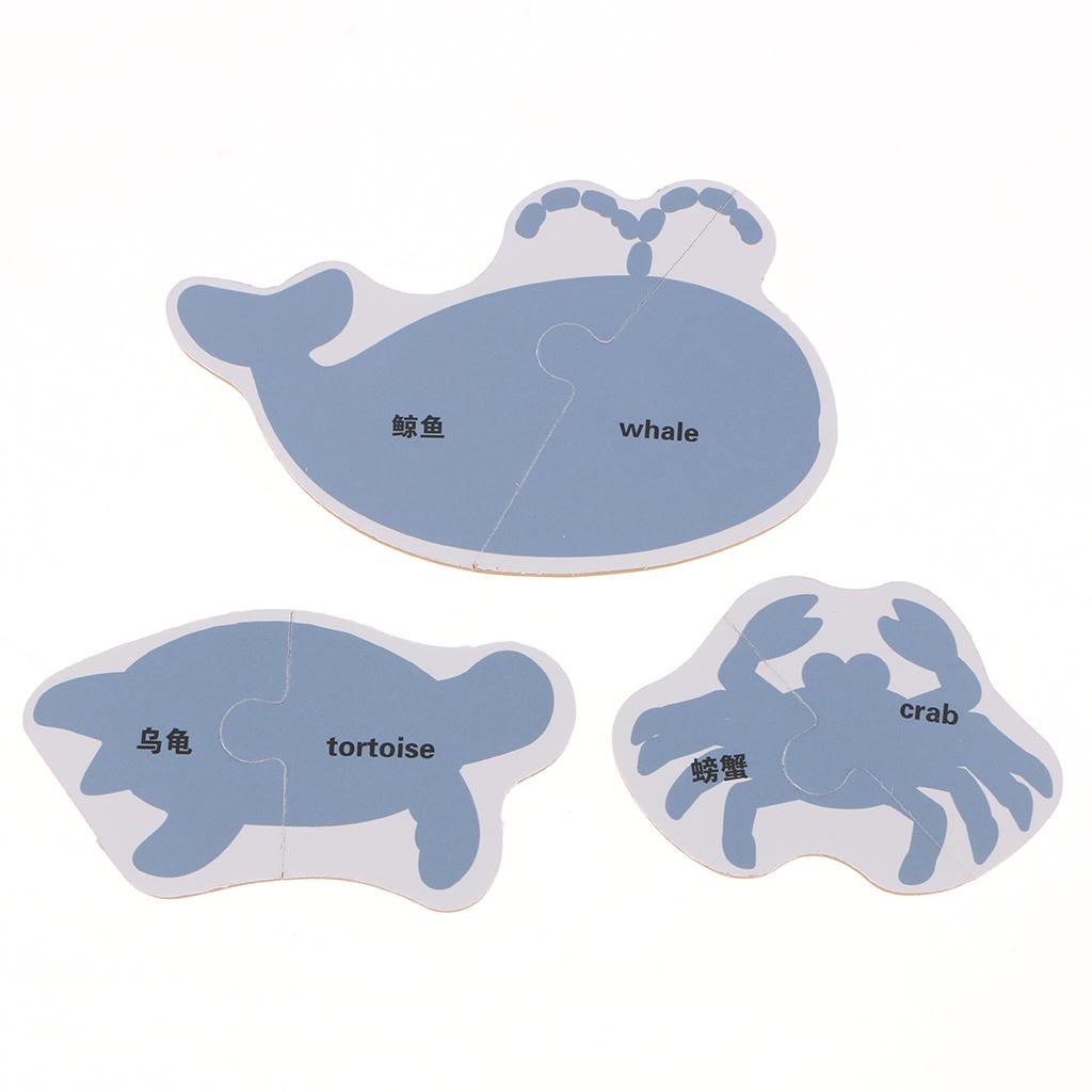 Preschool Educational Puzzle Cognitive Card Matching Game Marine Animals