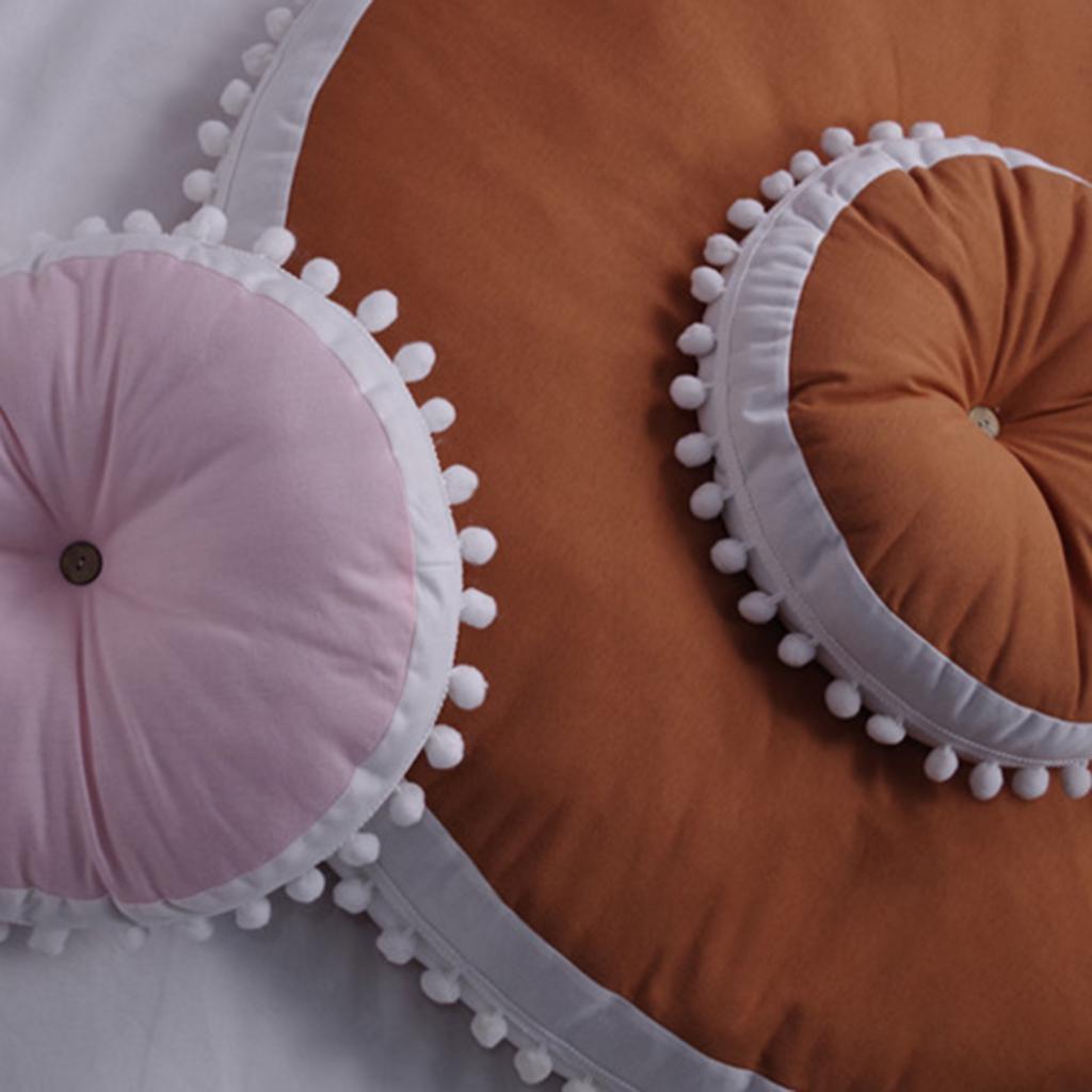 90cm Cotton Round Baby Crawling Mat Activity Gym Play Mat Carpet Brown