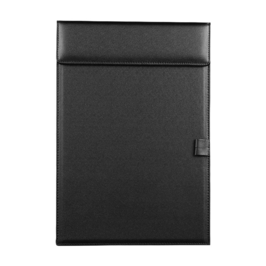 PU Leather A4 Clipboard Tablet Writting Pad Pen Clip Black