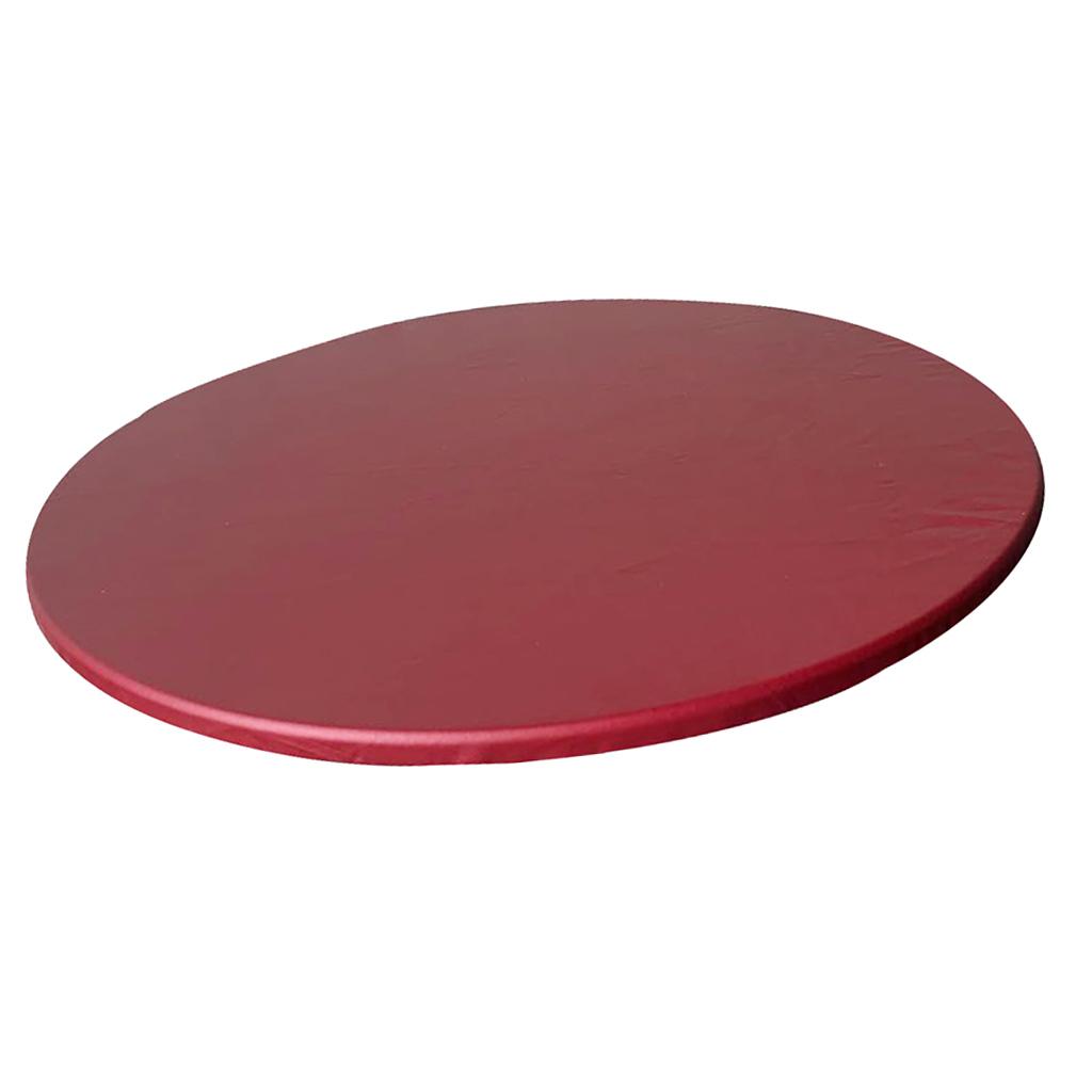 Waterproof Non-slip Round Fitted Tablecloth Table Cover Cloth 120cm Wine Red