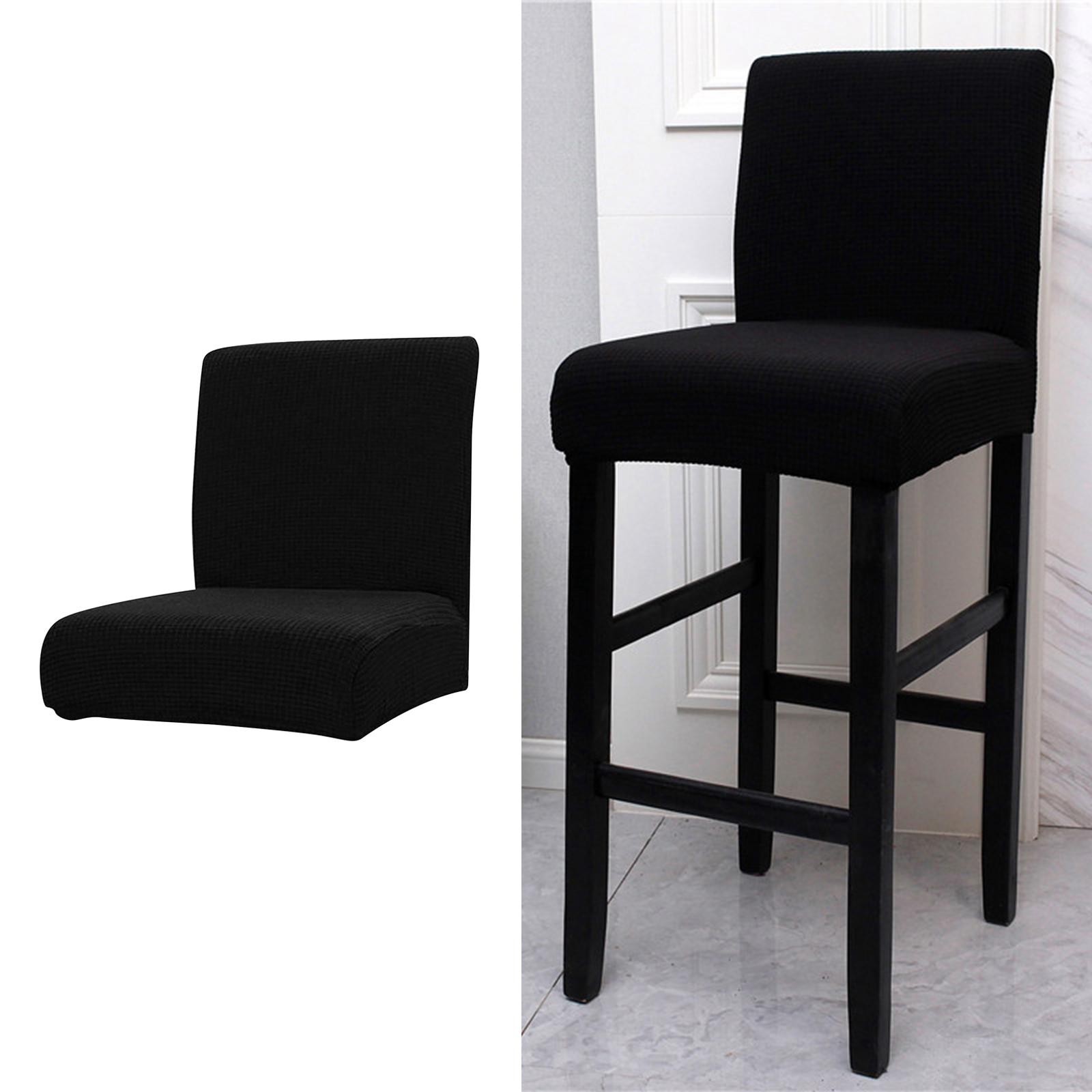 Stretch Chair Cover Polyester Dining Chair Seat Covers Washable Black