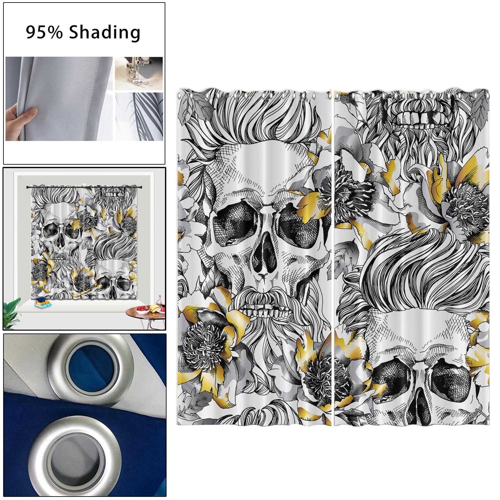 Thermal Blackout Eyelet Ring Top Bedroom Small Window Curtains C 150x170cm